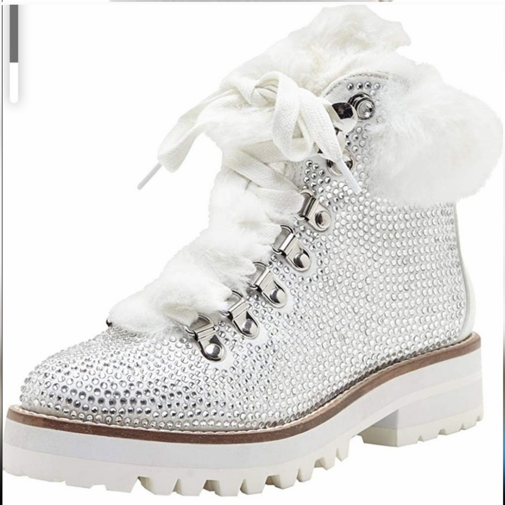 Jessica Simpson Lace Up Norina Boots w/Faux Fur